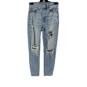 American Eagle Women's Distressed Mom Straight Jeans Size 000
